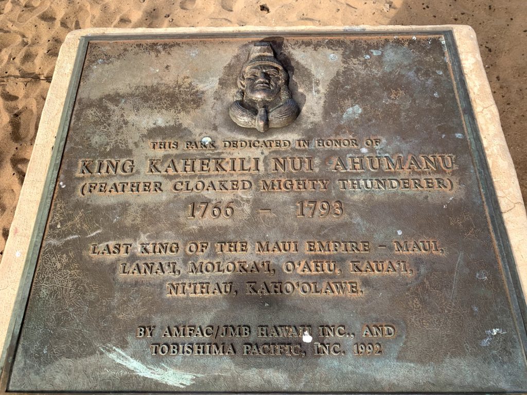 Kahekili Beach Plaque