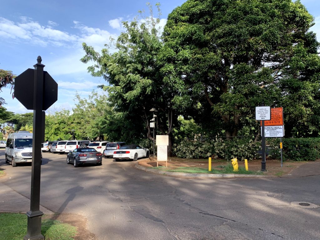 Kapalua Bay Parking Entrance